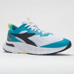 Diadora Mythos Blushield Volo Women's White/Scuba Blue -Cheap On Running || Hoka || BROOKS Store 046293 5