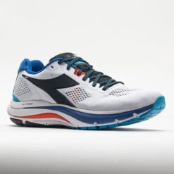 Diadora Mythos Blushield Vortice 7 Men's White/Black/Turkish Sea -Cheap On Running || Hoka || BROOKS Store 048597 5