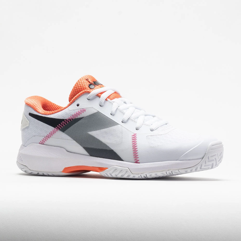 Diadora Trofeo AG Pickleball Women's White/Black/Vermillion Orange 7 Diadora Trofeo AG Pickleball Women's White/Black/Vermillion Orange - Image 5